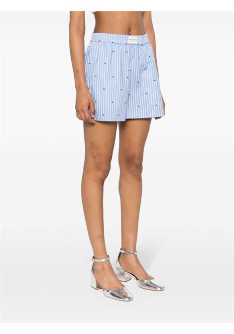 Blue logo-print striped shorts Rotate - women ROTATE SUNDAY | 11247029752975